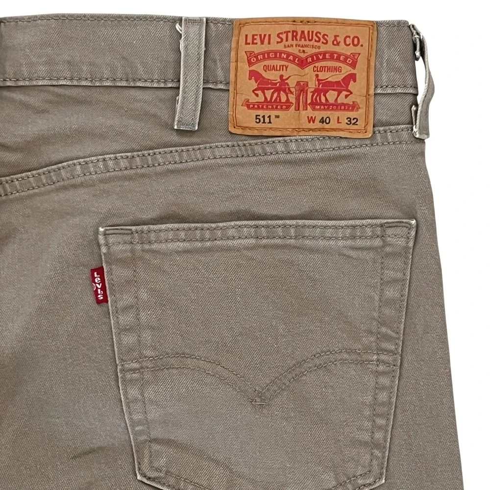 Levi's Mens 511 Slim Fit Jeans 40x32 Brown Denim Stretch Modern Tailored Look